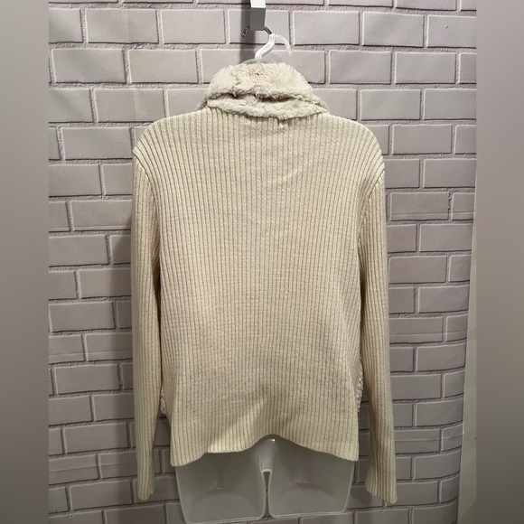 ELLEN TRACY women front zipper beige sweater/size L - Picture 7 of 10